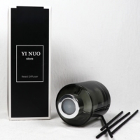 Bouteilles de diffuseur à roseaux en verre rondes de luxe de 50 ml, 100 ml, 150 ml, 200 ml avec bouchon en aluminium, flacon vide ambré pour parfum d'ambiance