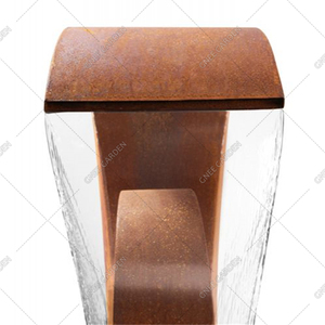 Grande fontaine en acier corten rouille rouge résistante aux intempéries, design de bols/déversoir pour jardin, étang, intérieur, extérieur - Product Image 2