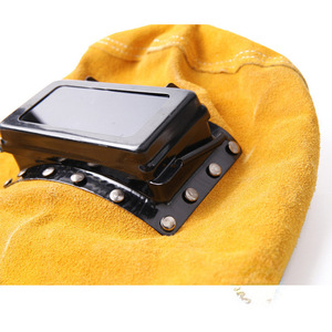 Máscara de soldadura de cuero estilo diadema, de piel de vaca, antisalpicaduras, para soldadura eléctrica, corte por gas y protección contra el desgaste. - Product Image 4