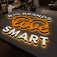 Lettres en relief 3D LED étanches pour extérieur, personnalisées en acrylique, pour enseignes de bar, restaurant, devanture de magasin