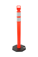 Poteau de signalisation routière flexible avec base en caoutchouc, réflecteur, crochet et barrière de 6kg/8kg, type T-Top, pour la sécurité routière, 125cm