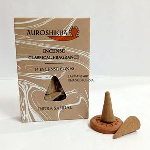 Conos de Incienso Perfumados Auroshikha, Enrollados a Mano, Paquete de 10 g, Exportador Mayorista de la India, Conos de Incienso Auroshikha - Product Image 1