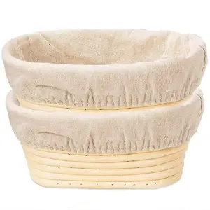 Giỏ ủ bánh mì bằng mây, giỏ lên men, giỏ ủ bột sourdough, giỏ nướng hình oval - Product Image 1