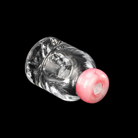 Flacon de parfum en verre transparent à fond concave de luxe 102 ml, logo personnalisable avec bouchon rose