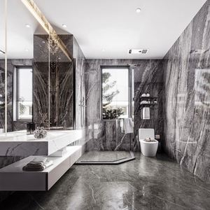 ตู้ห้องน้ำ PVC แบบกำหนดเอง ตู้ห้องน้ำไม้อัด ตู้ห้องน้ำพร้อมอ่างล้างหน้า - Product Image 4