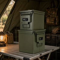 Boîte de rangement compacte et sécurisée pour le camping en véhicule et les voyages en plein air, avec boîte à munitions portable pour le voyage