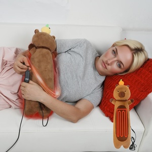 Mới đến siêu mềm <span class=keywords><strong>USB</strong></span> điện nước nóng capybara cơ thể gối sang trọng dài ấm Đệm Thú nhồi bông búp bê thoải mái di động - Product Image 4