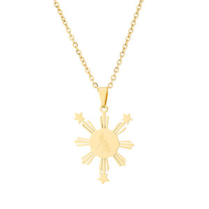 थोक स्टेनलेस स्टील कस्टम फिलीपिन मैप पेलेंट नेकलेस ट्रेंडी लिंक ओम/गंध लेजर उत्कीर्ण गहने वर्षगांठ के लिए - Product Image 5