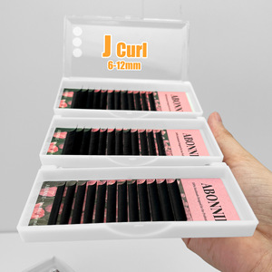 ขนตาปลอม Abonnie J Curl ขนาด 6-12 มม. หนา 0.05 มม. แบบด้าน ง่ายต่อการต่อ สำหรับมืออาชีพ - Product Image 2