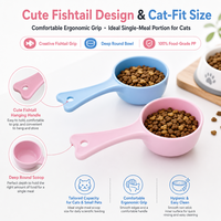 Cuillère de Mesure en Gros pour Animaux de Compagnie, à Fond Plat en Forme de Queue de Poisson, avec Trou de Suspension pour Nourriture pour Chiens et Chats