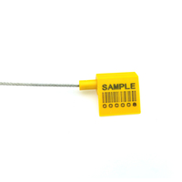Scellé de sécurité US-CC182B en acier plastifié pour camions et conteneurs, avec code-barres et QR code imprimés, longueur fixe