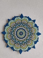 Sous-verres en relief style mandala, estampage doré, décoration de table, vente en gros d'usine