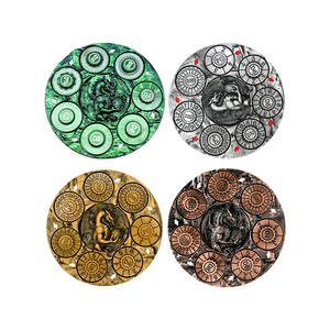 Caja de dados RPG 7 en 1 con gradiente, novedoso juego de dados metálicos giratorios de <span class=keywords><strong>Ruleta</strong></span> de Dragón para Dragones y Masmorras - Product Image 4