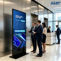 Pantalla Digital de Piso HRAY de 49 Pulgadas y 178 Grados de Visión Amplia para Oficinas, Edificios, Registro de Visitantes, Notificaciones, Compatible con OEM y ODM