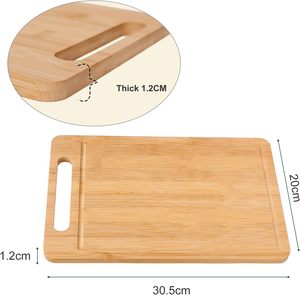 Tabla de Cortar, Tabla de Rebanar Reversible para Usar en la <span class=keywords><strong>Mesa</strong></span> de la Cocina del Hogar, Tabla de Cortar de Bambú - Product Image 2
