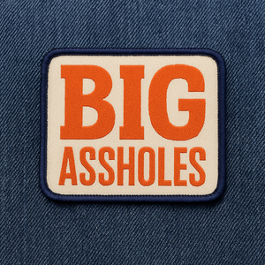 Parche Termoadhesivo Personalizado al por Mayor <span class=keywords><strong>del</strong></span> Fabricante con la Leyenda 'Big Assholes Meritbadge Live Forever' - Product Image 3