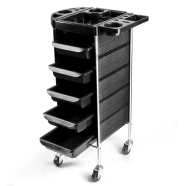 Chariot de Salon à Roulettes Personnalisable pour Coiffeur et Spa avec Plan de Travail et Rangement Intégré