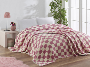 Manta de Algodón 100% con Relleno de Fibra de Algodón, Tejido Muselina, Gruesa y Pesada, 160x220cm 62x86 pulgadas, Colección Lisa - Product Image 3