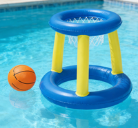 Jeu de panier de basket-ball aquatique gonflable pour piscine familiale, comprenant un ballon, un jouet sportif flottant pour le plaisir en plein air et à la plage