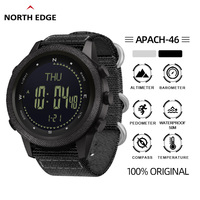 Montre digitale pour homme NORTH EDGE APACHE-46, sportive, étanche 50 m, altimètre, baromètre, boussole, heure mondiale, montre-bracelet
