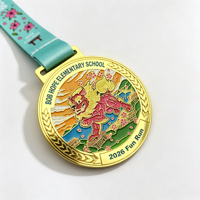 Médaille de sport ronde en alliage de zinc à motif lion, émail souple, récompense de marathon, médaille personnalisée pour l'école primaire Hope