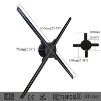 Ventilateur projecteur holographique 3D haute définition de 65 cm, fonctionnalités robustes pour des expériences marketing haut de gamme