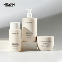MYPACK HDPE 250ml 300ml 500ml Bouteille à bouchon disque et pot à crème avec couvercles, finition douce au toucher, opaque, pour shampoing, après-shampoing et beurre corporel