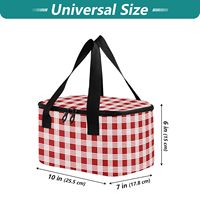 Mini sac isotherme réutilisable et écologique Hawaï Red Palaka, sac de pique-nique durable avec poignée robuste