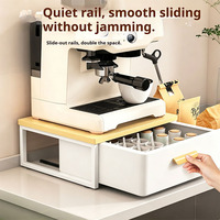 Support de rangement moderne pour machine à café blanc/gris, facile à nettoyer, en métal antirouille, sur pied, pour comptoir, gain de place