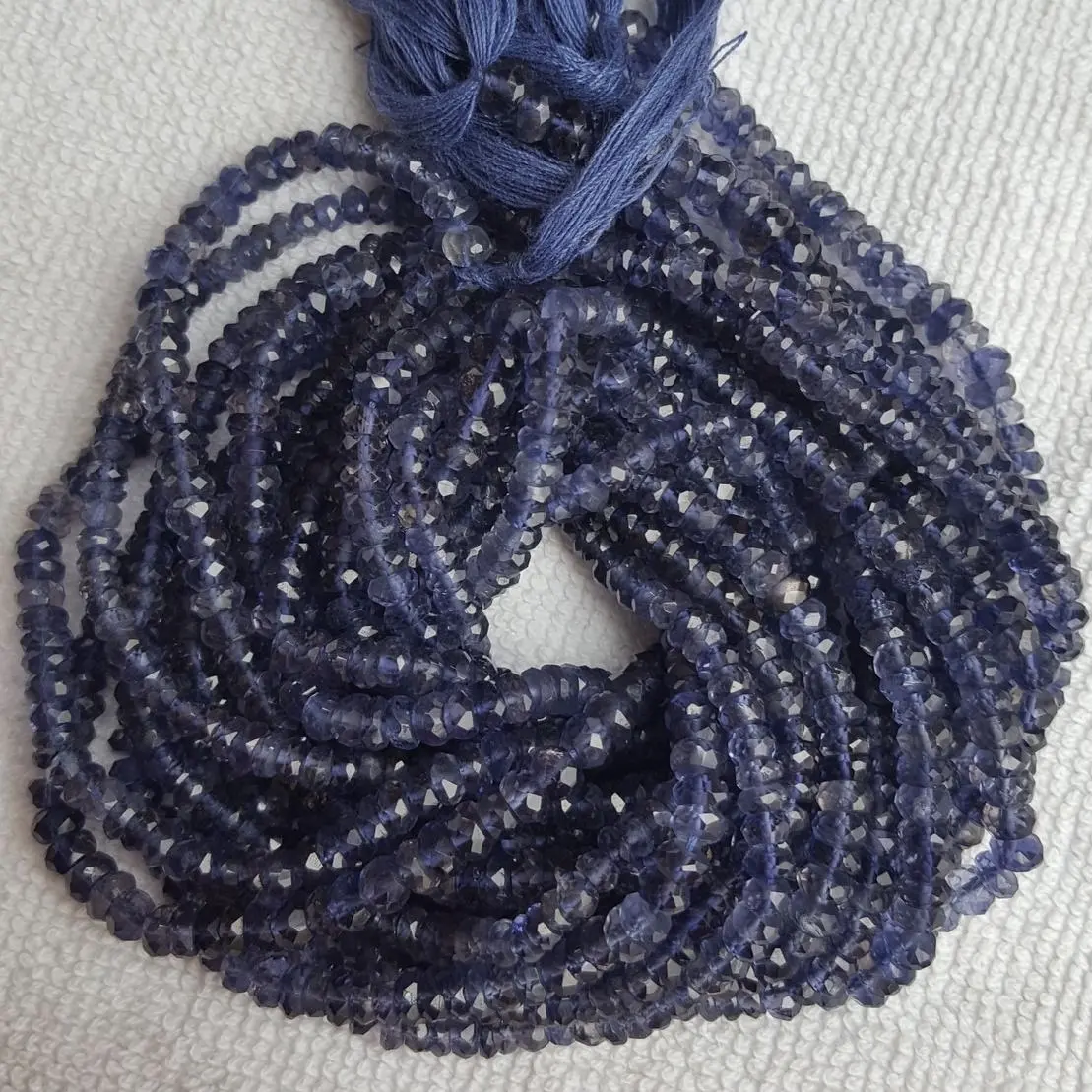 Natural Iolite Gemstone Faceted Rondelle Loose Beads Strand At Wholesale Factory Price From Manufacturer Shop Online
