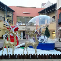 Château Gonflable JUNAO C-1 en PVC, Maison Bulle Flocon de Neige, Boule de Cristal de Noël Transparente 3m, Soudure à Chaud, Installation Facile, Direct Usine