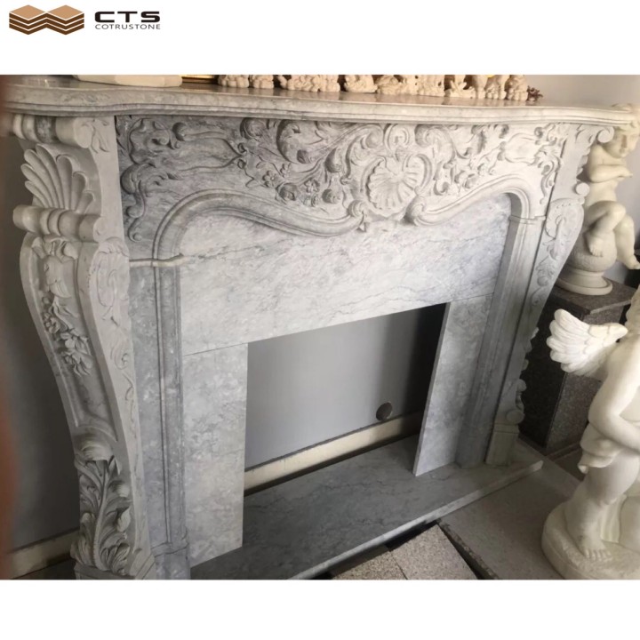 Оптовая продажа серый причудливый дом мраморный камин границы в наличии камень продукт