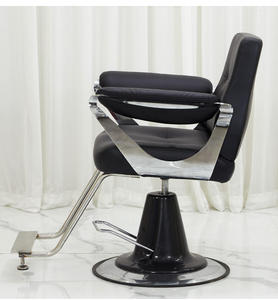 Black Small Silver Stainless Steel Base Barber <b>Chair</b> Customizable Color LOGO Salon <b>Chair</b> for Barber Shop - Product Image 6