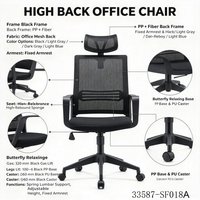 Chaise de bureau ergonomique en maille, dossier moyen, pivotante, avec accoudoirs fixes, siège inclinable vert 33587-SF018A