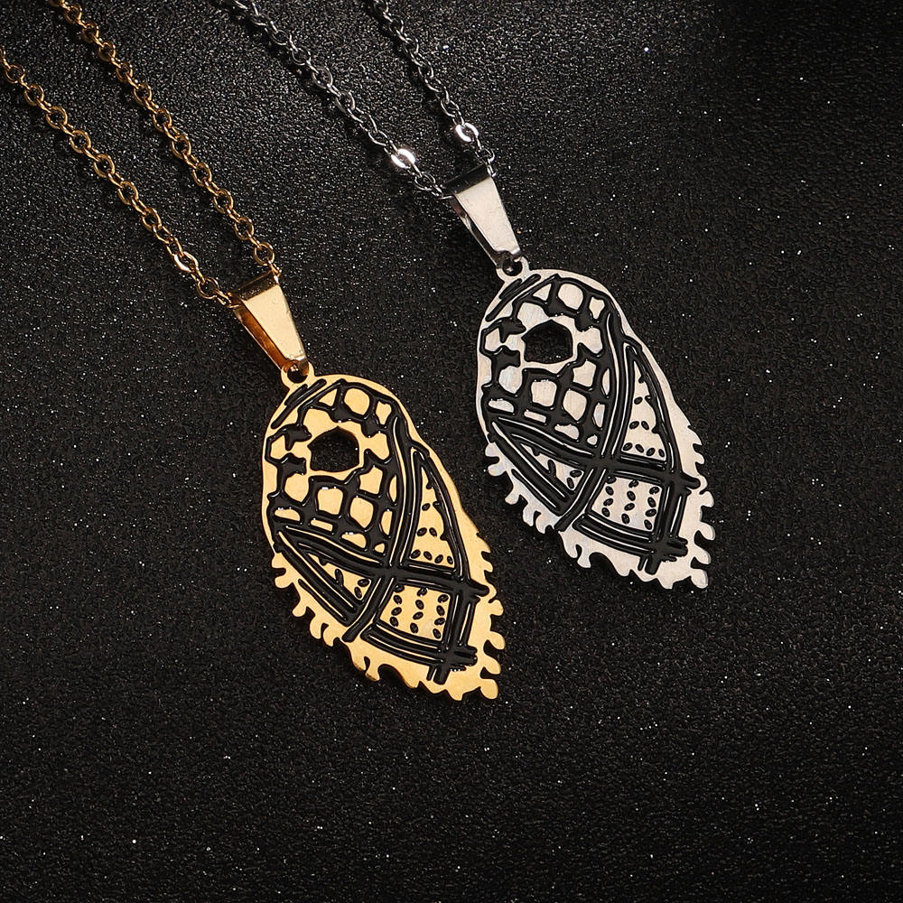 Minkissy Wassermelonen Halskette | Palästina-Flagge Anhänger Boho Schmuck