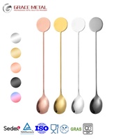 Accessoires de bar, cuillère à café en acier inoxydable 304 de qualité alimentaire, OEM personnalisé, cuillère à mélanger les boissons, le lait, les cocktails
