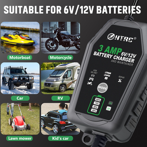Chargeur de batterie de voiture intelligent HTRC 30W 6V/12V 3A automatique pour batteries Lithium LiFePO4, Plomb-acide (AGM/GEL/SLA/Flooded <span class=keywords><strong>EFB</strong></span>) ignifuge - Product Image 6
