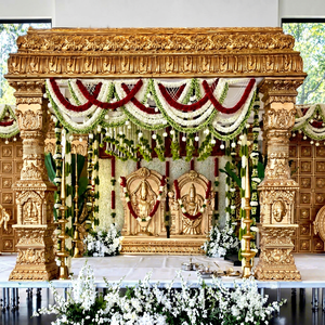 Exquisito Mandap de Boda Hindú del Sur de la India, Diseño Majestuoso, Mandap Manavarai para Bodas del Sur de la India, Nuevo Kalyana Mandapam UK - Product Image 1