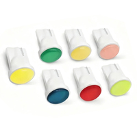 Lampe de plaque d'immatriculation T10 COB 1SMD LED, éclairage de plaque d'immatriculation, éclairage de voiture, 7 couleurs, source DC 12V