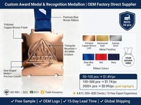 Médaille de récompense personnalisée en alliage de zinc bronze antique pour tournoi MMA, avec logo AVLMMA montagne en relief, durable, gravée au laser, finition satinée