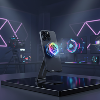 Support de téléphone magnétique blanc avec anneau lumineux flexible et refroidisseur de jeu à semi-conducteurs
