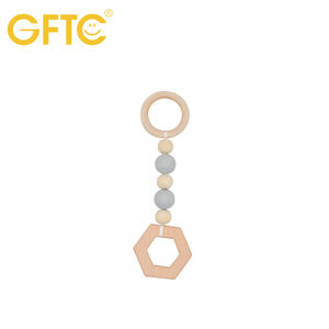 Yumuşak ahşap çiçek kuş yüzük yuvarlak silikon tığ boncuk oyna spor asılı çıngırak gıda sınıfı bebek diş kaşıyıcı oyuncak Unisex - Product Image 6