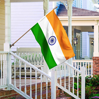 Bendera India 3x5 FT 90x150cm Cetak Digital 100D Poliester Tahan Cuaca dengan Lubang Kuningan untuk Hari Kemerdekaan
