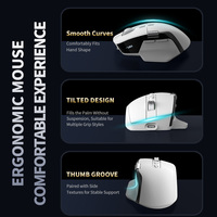 Souris sans fil silencieuse ergonomique de bureau à trois modes avec molette de défilement ultra-rapide, recharge personnalisée et logiciel de pilote inclus