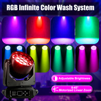 Prix Usine 19x15W Moving Head Wash RGBW 4-en-1 LED Chips Zoom Strobe DMX512 Contrôle Sonore IP20 Lumières de Scène pour Mariages Clubs Bars DJ Discothèques