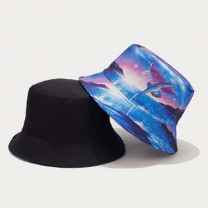 Sombrero de Pescador Reversible con Diseño de Delfín y Graffiti, Estilo Europeo Americano, para Playa, Vacaciones, Pesca, Protección Solar para Hombre - Product Image 4