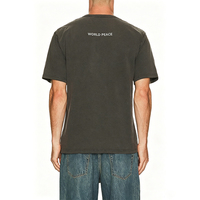 T-shirt pour homme personnalisé OEM, gris foncé et blanc avec lettres imprimées, col rond, t-shirts surdimensionnés, fabricant original
