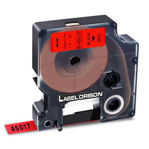 Cinta de Transferencia Térmica para Etiquetas Orison Compatible con DYMO D1 45017 de 12 mm, Negra sobre Roja, para Impresora de Etiquetas <span class=keywords><strong>Label</strong></span> <span class=keywords><strong>Manager</strong></span> LM160 - Product Image 1