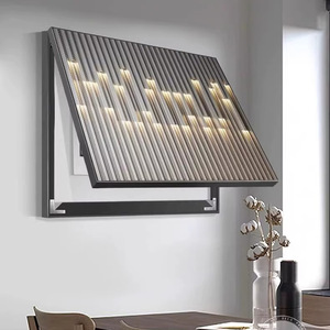 Cuadro Decorativo Eléctrico Minimalista Moderno, Marco de Aleación de Aluminio Negro, Patrón Abstracto con Retroiluminación, Arte de Pared - Product Image 1
