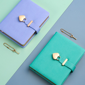 دفاتر ملاحظات جلدية للفتيات بغلاف صلب مخصصة بالجملة مع قفل، مقاس A5/B6 للترويج/المكتب/الهدايا - Product Image 2